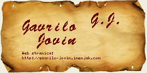 Gavrilo Jovin vizit kartica